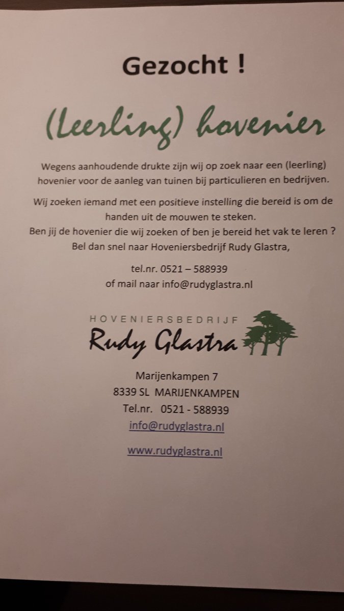Delen van deze vacature wordt gewaardeerd.