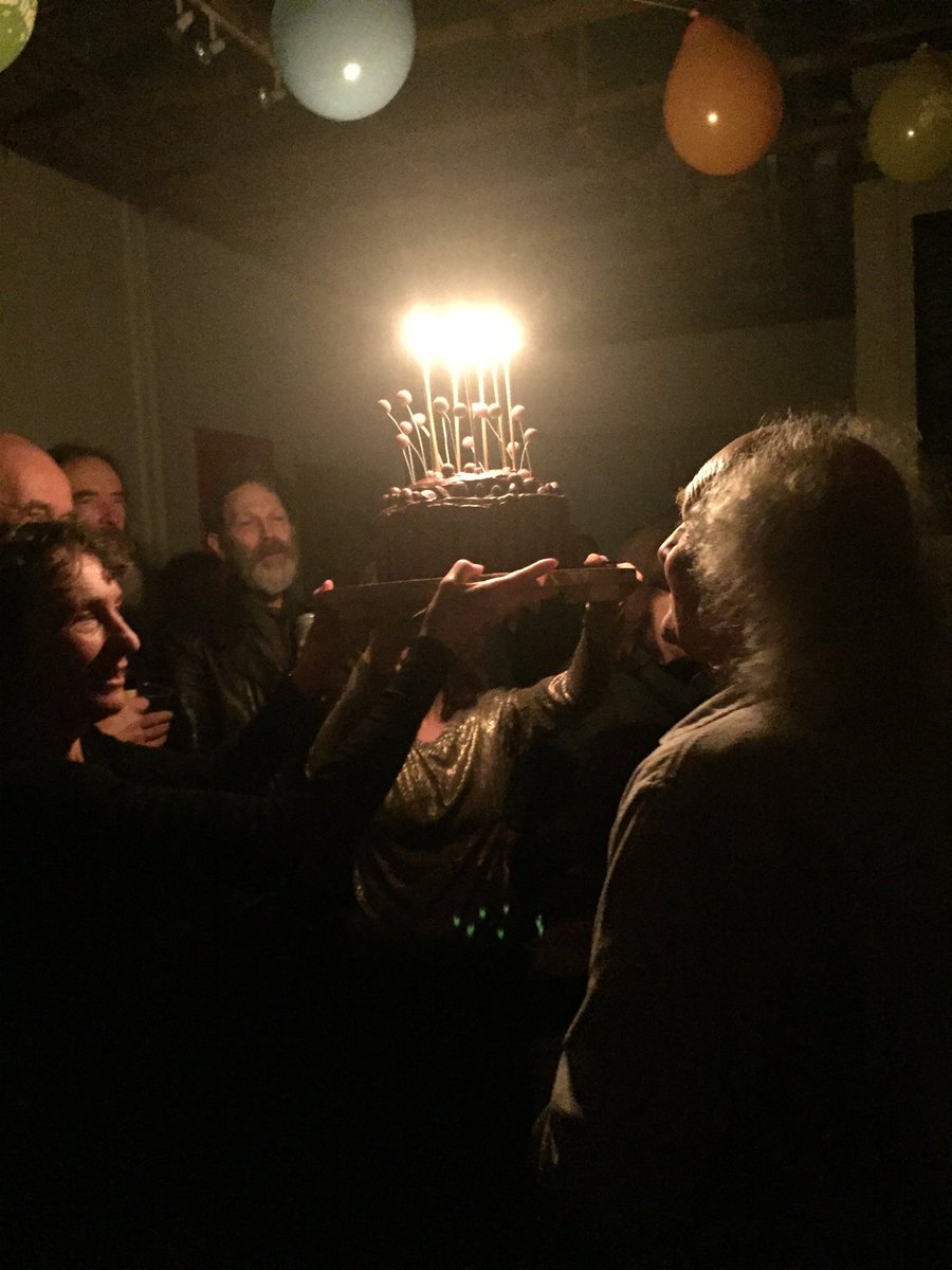 NickDart3's tweet photo. ⁦@thewiremagazine⁩ The legendary Trevor Watts blowing out the candles on his 80th Birthday party at Hundred Years Gallery earlier this week! #improv #jazz #sax #legend #hi4headrecs https://t.co/txcFYss0rL
