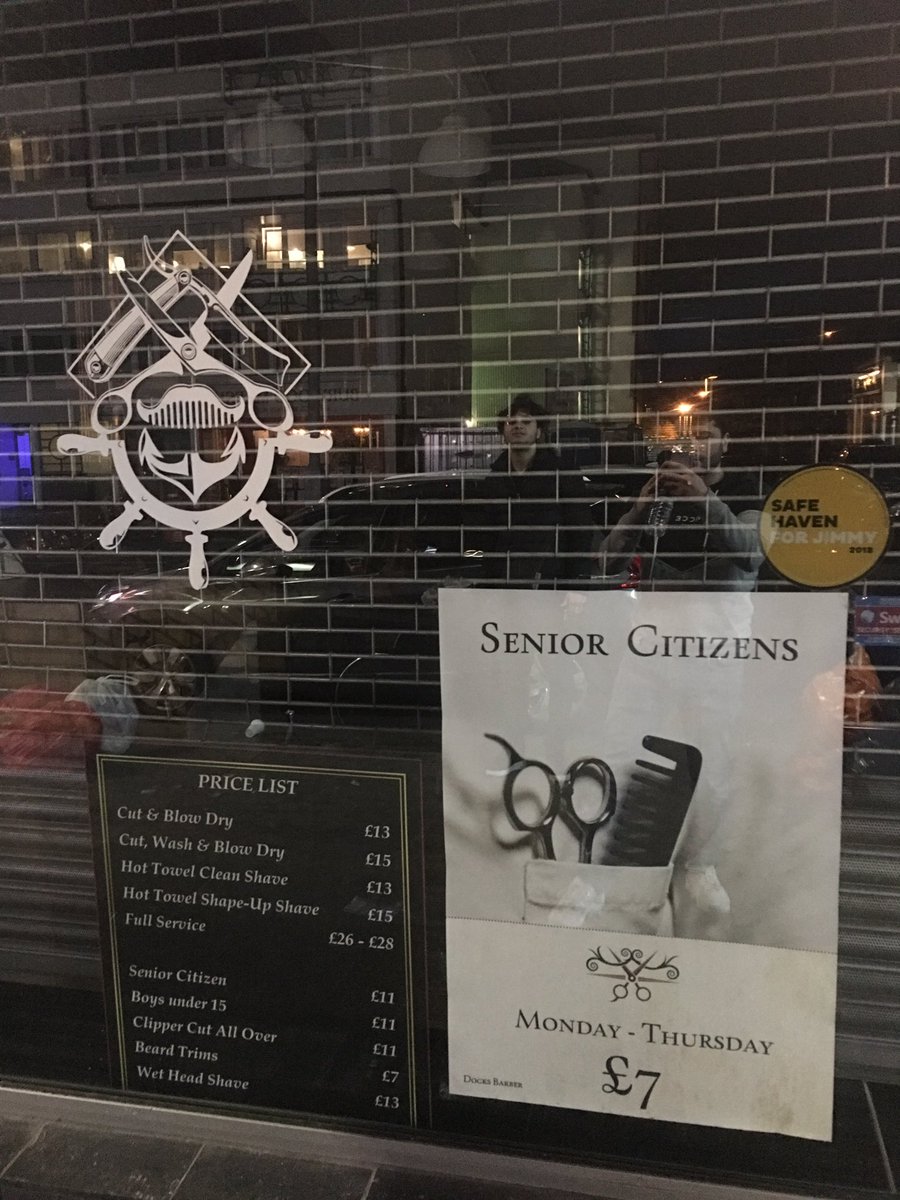 DocksBarber's tweet image. Senior Citizens £7. Monday - Thursday @SurreyQuays @WISE16 @London_SE16