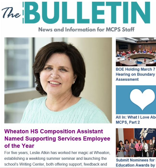 LGerhardt_WHS's tweet photo. Congrats to WHS's Leslie Atkins, who earned MCPS's Supporting Services Employee of the Year award.  She does an amazing job in our English writing center and has helped thousands of students become better writers. https://t.co/A5IdmksCou