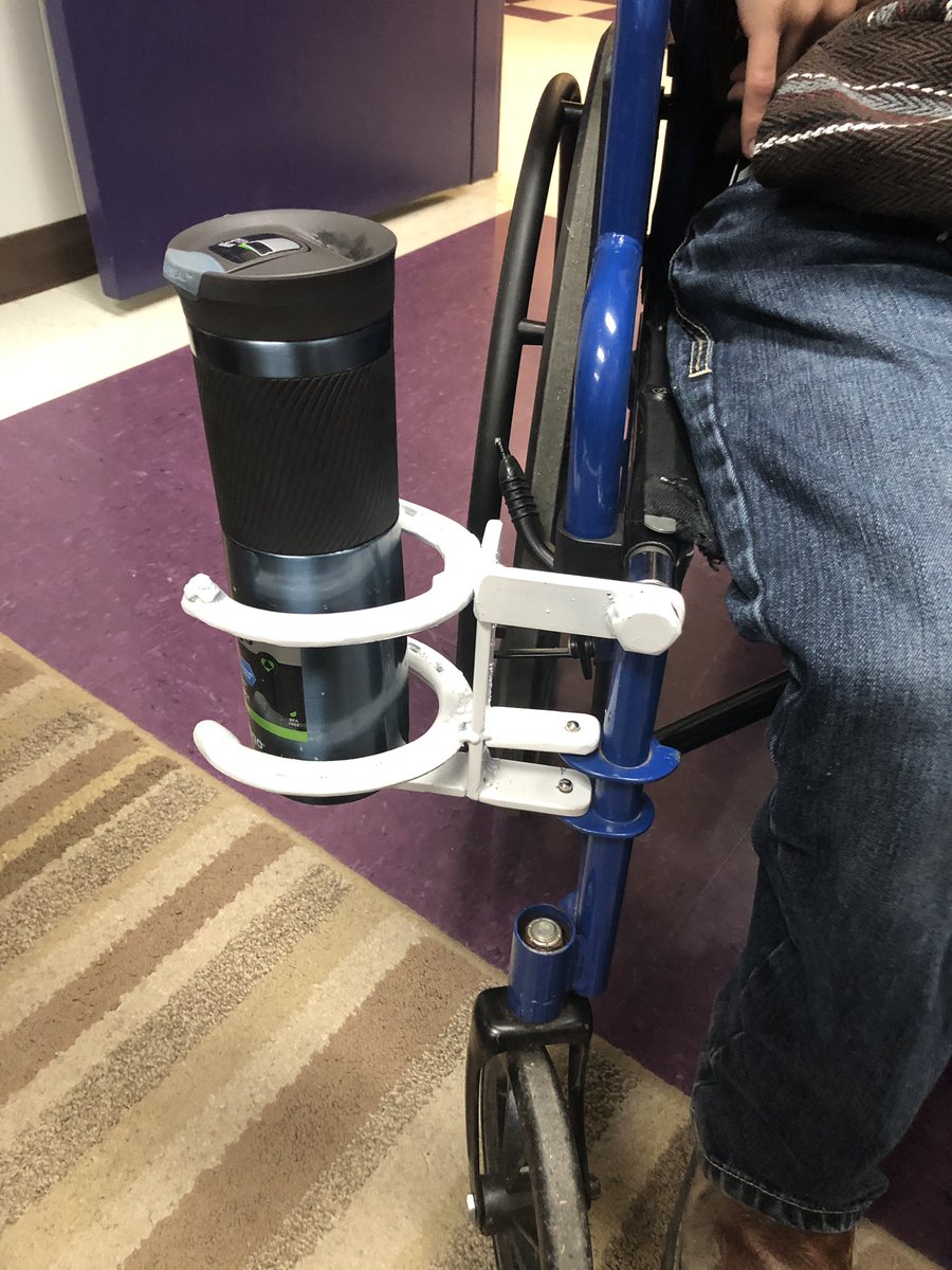 LCHSone's tweet photo. Real World skills being used by LCHS Welding to help one of our own! Check out the cup holder! https://t.co/ybzLbnLK56