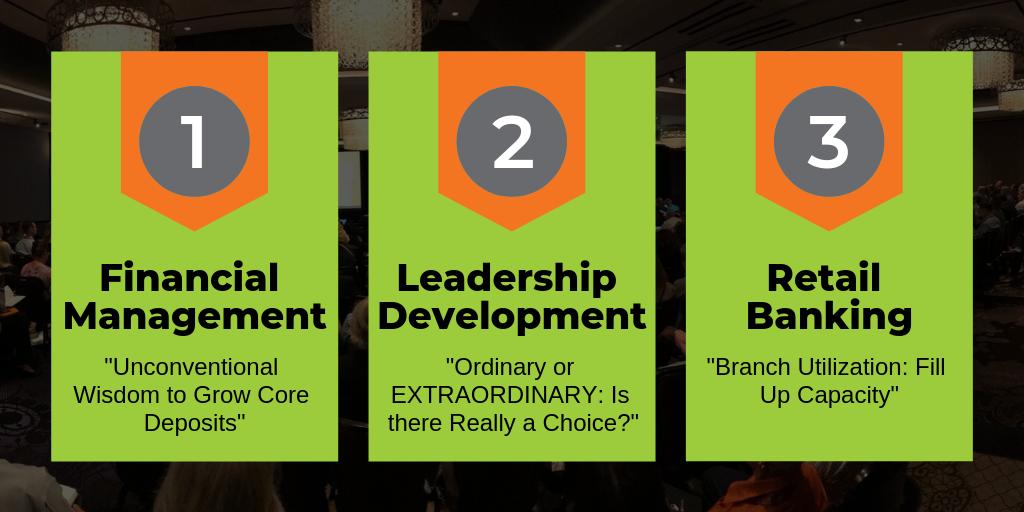 Haberfeld's tweet photo. Dr. @scpayant is back at it, presenting three separate breakout sessions at the @ilbanker 2019 The ONE Conference today and tomorrow.
Stop by our booth to discuss these topics with David Carlson and @BrettWalburn - and pick up some great prizes! #theone19 #CustomerGrowth #MoreROA https://t.co/2WjyqT0PPQ