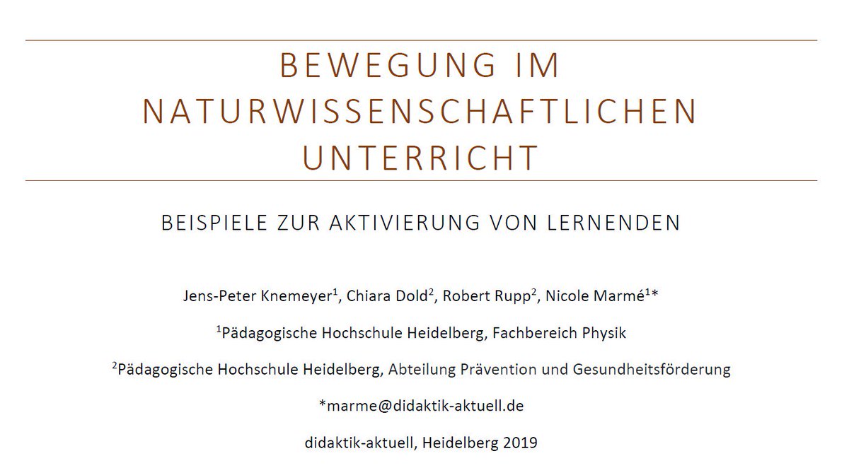 didaktikaktuell's tweet photo. Unserer aktuelle Publikation „Bewegung im naturwissenschaftlichen Unterricht“ gibt es kostenlos bei Researchgate: https://t.co/frp5aFBjtQ
#Gesundheitsförderung #Sekundarstufe #Oberstufe #Übergewicht #Schule #Sitzen #Stehen #Physik #Naturwissenschaften #Kopfstehen #PHHeidelberg https://t.co/yHjoiM0XTF