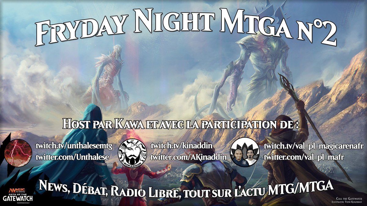 KawakawaTV's tweet photo. N'oubliez pas, Vendredi 1er Mars 20h Friday Night MTGA n°2, on parlera des récentes annonces/ news sur mtg et mtga, ban de nexus, Méta du MC Cleveland, le circuit pro etc .... Le tout en compagnie de @Unthalese @AKinaddin et @val_pl_mafr !!! https://t.co/WHKcczCdSv
