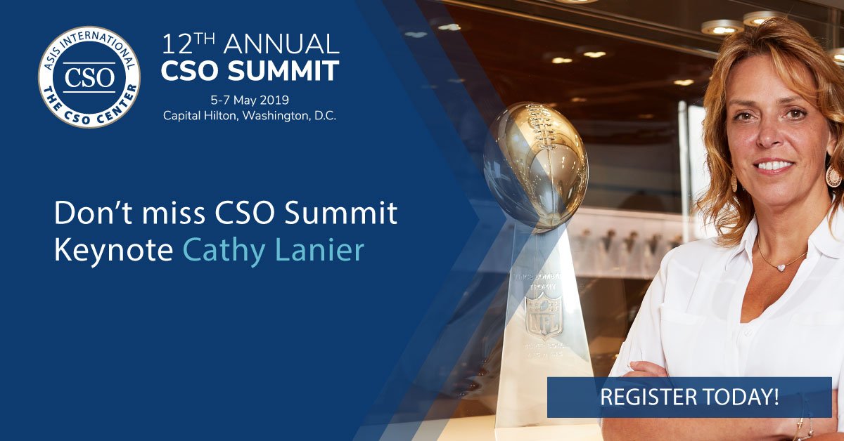 ASIS_Intl's tweet image. Have you heard? @NFL Senior Vice President of Security #CathyLanier will deliver the keynote address at this year&apos;s #CSOSummit in Washington, DC! Learn more and see if you qualify to attend this exclusive industry event: asisonline.org/professional-d…