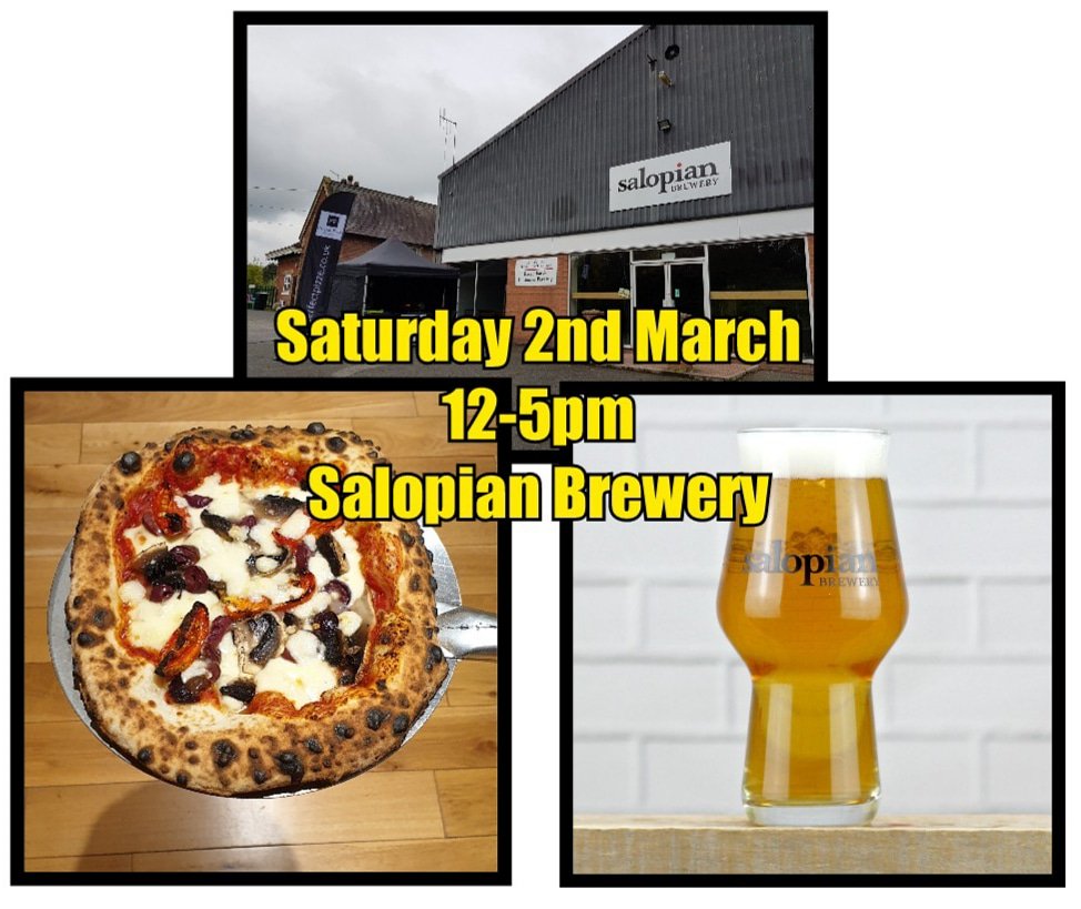 Join us at Salopian Brewery this Saturday 2nd March for our epic 72hr sourdough pizza and a pint of the finest Salopian beer! @SalopianBrewery #beer #pizza #saturday #craftbeer #realpizza #salopianbrewery #whatsonshrewsbury #shrewsbury #shropshire #whatsonshropshire #beerandpizza