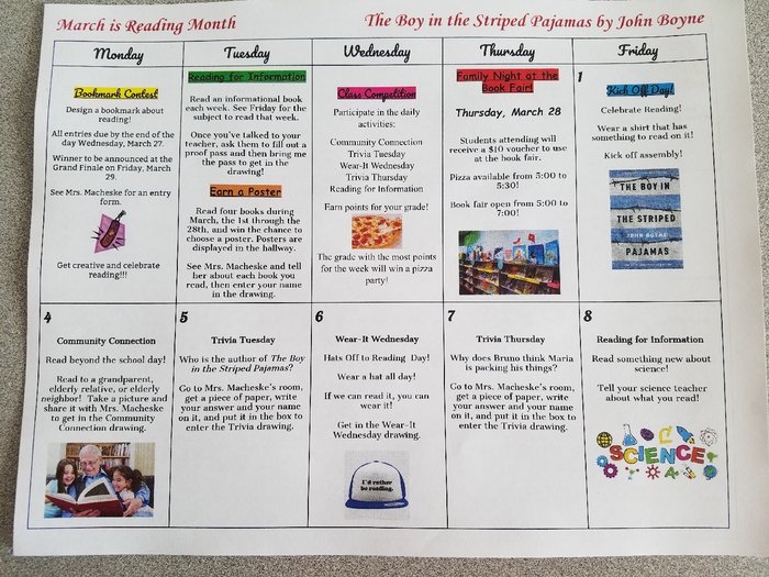 AGSschools's tweet photo. March is Reading Month starts tomorrow! Look for these, coming home with your middle school student!  #wolverineslead #MRIM #AGSmiddle school https://t.co/8OKWdlzW7R