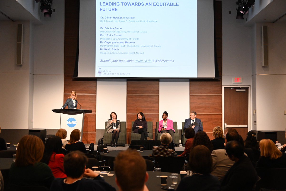 UofTDoMChair's tweet photo. Thank you to this incredible panel - we are moving forward and making important change. When we take care of women, we take care of everybody #WAMSummit https://t.co/J6uPyTRKYY