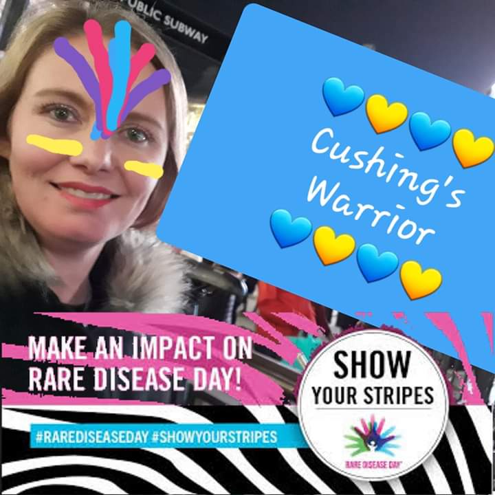 natalierhian's tweet photo. @rarediseaseday @RareDiseases @BBCWorld @bbchealth @eupatientsforum @EU_Health @TheMightySite @rarediseaseuk @EMA_News @Orphanet @Telethon_France Cushing's Survivor showing my battle scars and stripes. #cushings #RareDiseaseDay #addisons https://t.co/NTENunSW84
