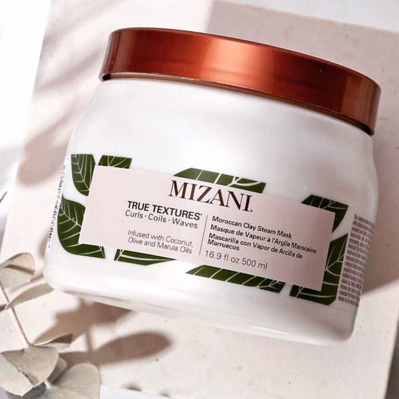 curlauthority's tweet image. Infused with Coconut, Olive, Marula Oil and Moroccan lava Clay, this beauty leaves the hair clean soft moisturised and manageable. Mizani’s NEW Moroccan Clay Steam Mask treatment.