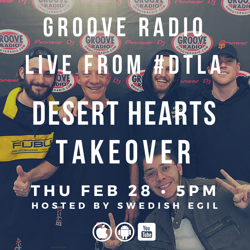 GrooveRadioUSA's tweet photo. We are LIVE TODAY with @DesertHearts @lubelskimusic @WyattMarshall_ @rybo_music @MorpeiSounds - hosted by @SwedishEgil from #DTLA!! #LISTEN on the free #GrooveRadio app or #WATCH on YOUTUBE LIVE https://t.co/tO0qWtNbcy