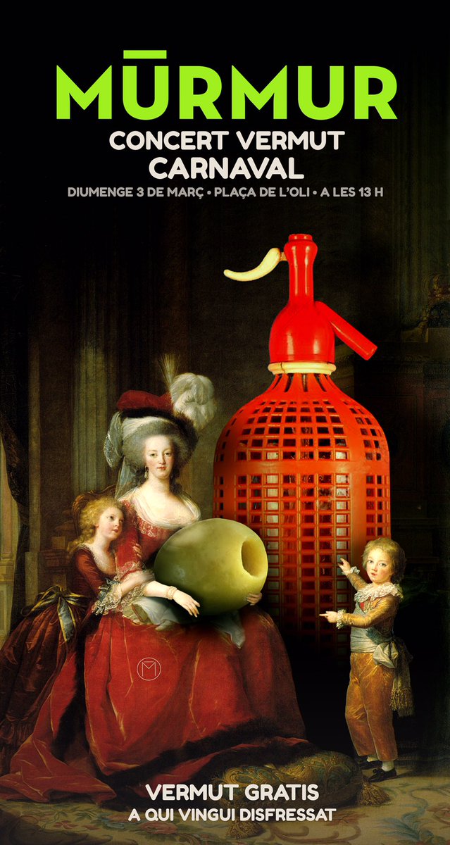 Aquest diumenge estarem a la Plaça de l’Oli on farem un concert vermut de versions a partir de les 13:00h. Us esperem!
Ah! I el primer vermut gratis a qui vingui disfressat!