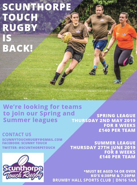 We’re getting ready for the Spring and Sumer leagues! Who’s in? #touchrugby #scunthorpeisgreat #Northlincs