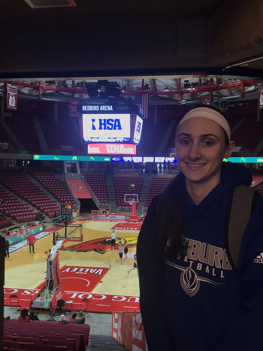 FburgGirlsBball's tweet photo. .@loliver1014 ready to make it rain in the Redbird Arena #ThreePointShowdown #ItsJustNormal @IHSAState https://t.co/v261R6sBZB