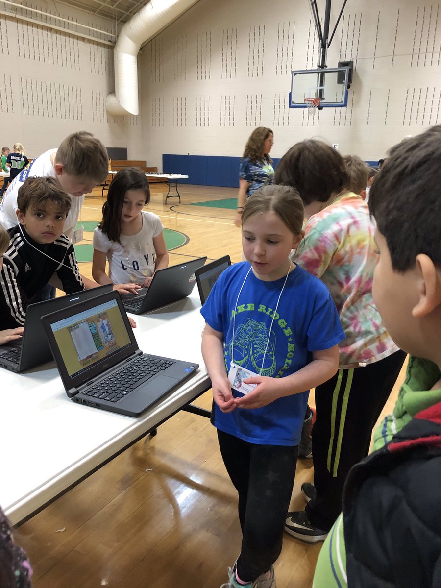 #JCSDLD #JCSTechLeads 3rd grader leads younger kids in making their own animal online.  Kids explored JC history through the 5 senses. At this station they got up close to animal pelts from our area. Fun!!!