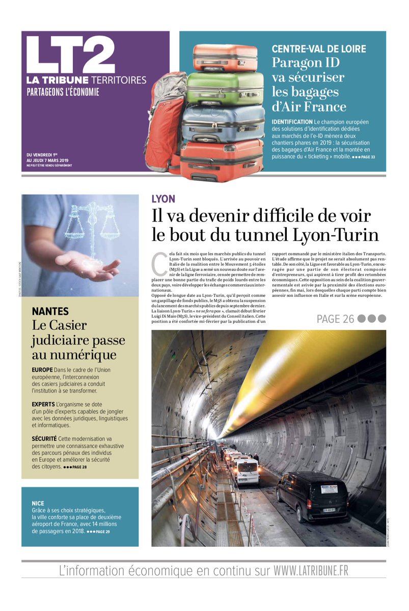 Laurence Bottero (@l_bottero) on Twitter photo .<a href="/LaTribune/">La Tribune</a> en kiosque ce vendredi :
📌Fusion métropoles départements, les raisons d’un échec
📌Comment <a href="/AeroportNice/">Aéroport de Nice</a> conserve sa place de 2eme aéroport de #France
📌Lyon-Turin : à quand le bout du tunnel ? .<a href="/LaTribune/">La Tribune</a> en kiosque ce vendredi :
📌Fusion métropoles départements, les raisons d’un échec
📌Comment <a href="/AeroportNice/">Aéroport de Nice</a> conserve sa place de 2eme aéroport de #France
📌Lyon-Turin : à quand le bout du tunnel ?