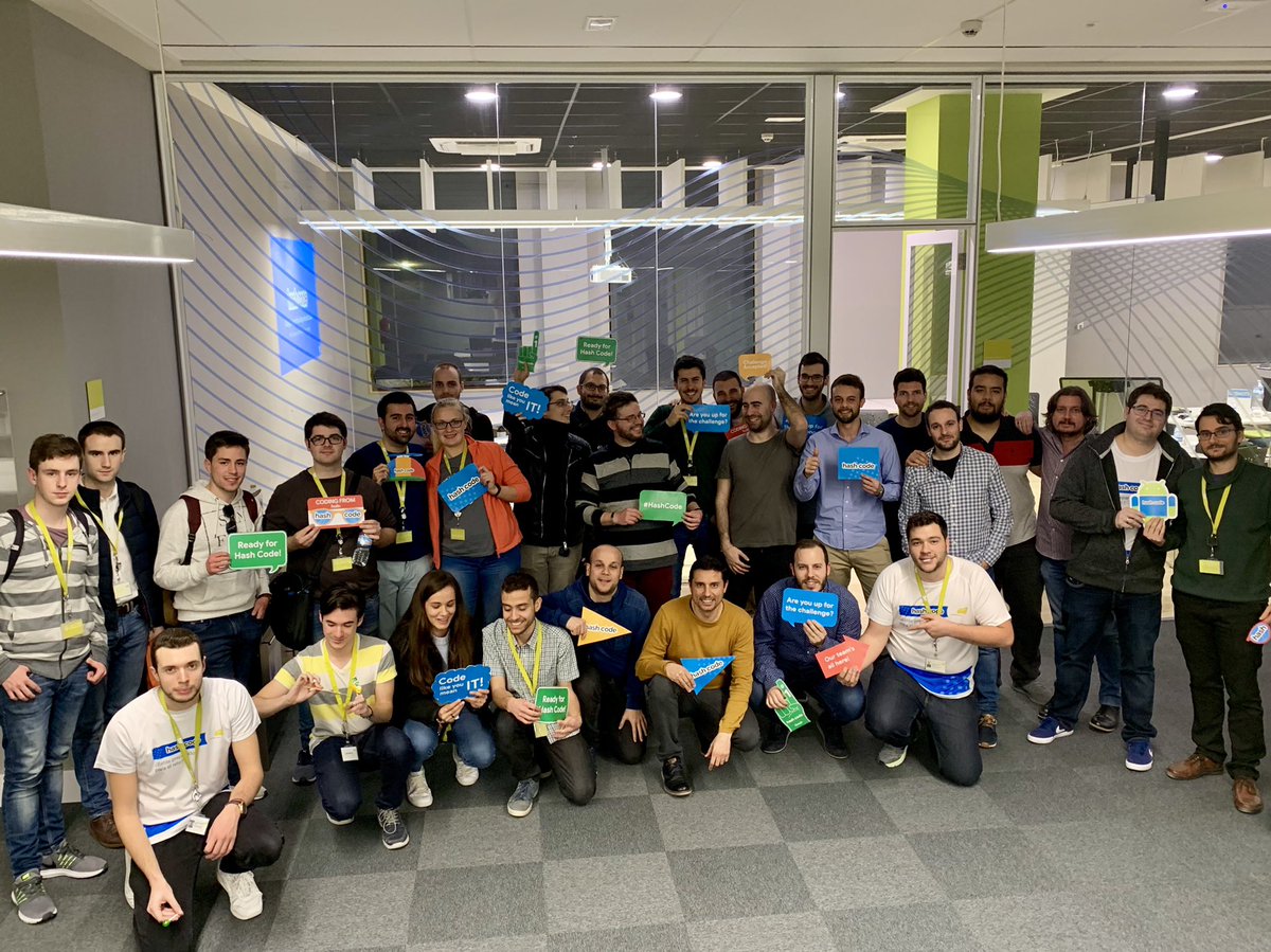 NTTDataSpain's tweet image. Finished!
Enhorabuena a todos los participantes del #HashCode2019 ¡Habéis hecho un gran trabajo! ¿Cómo habéis quedado?
Aquí están algunos de los #hashcoders que han afrontado el reto en las oficinas de everis. ¡Muchas gracias a todos!
#HashCodeateveris