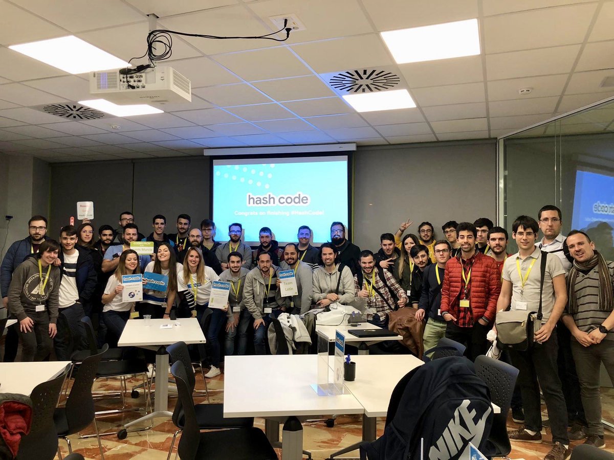 NTTDataSpain's tweet image. Finished!
Enhorabuena a todos los participantes del #HashCode2019 ¡Habéis hecho un gran trabajo! ¿Cómo habéis quedado?
Aquí están algunos de los #hashcoders que han afrontado el reto en las oficinas de everis. ¡Muchas gracias a todos!
#HashCodeateveris