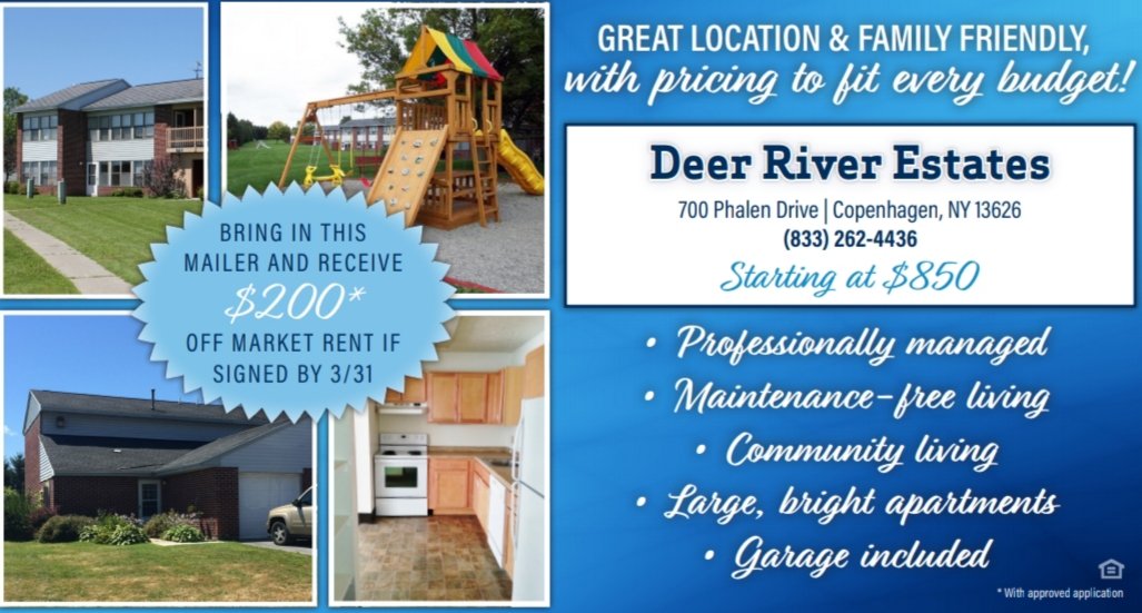 Parkstead_Cope's tweet photo. Stop by and show us this picture and get $200 off your rental price! It's that easy! 💵🏡✔️😊
#DeerRiverEstates #DealForYou https://t.co/0Ssa4uajul
