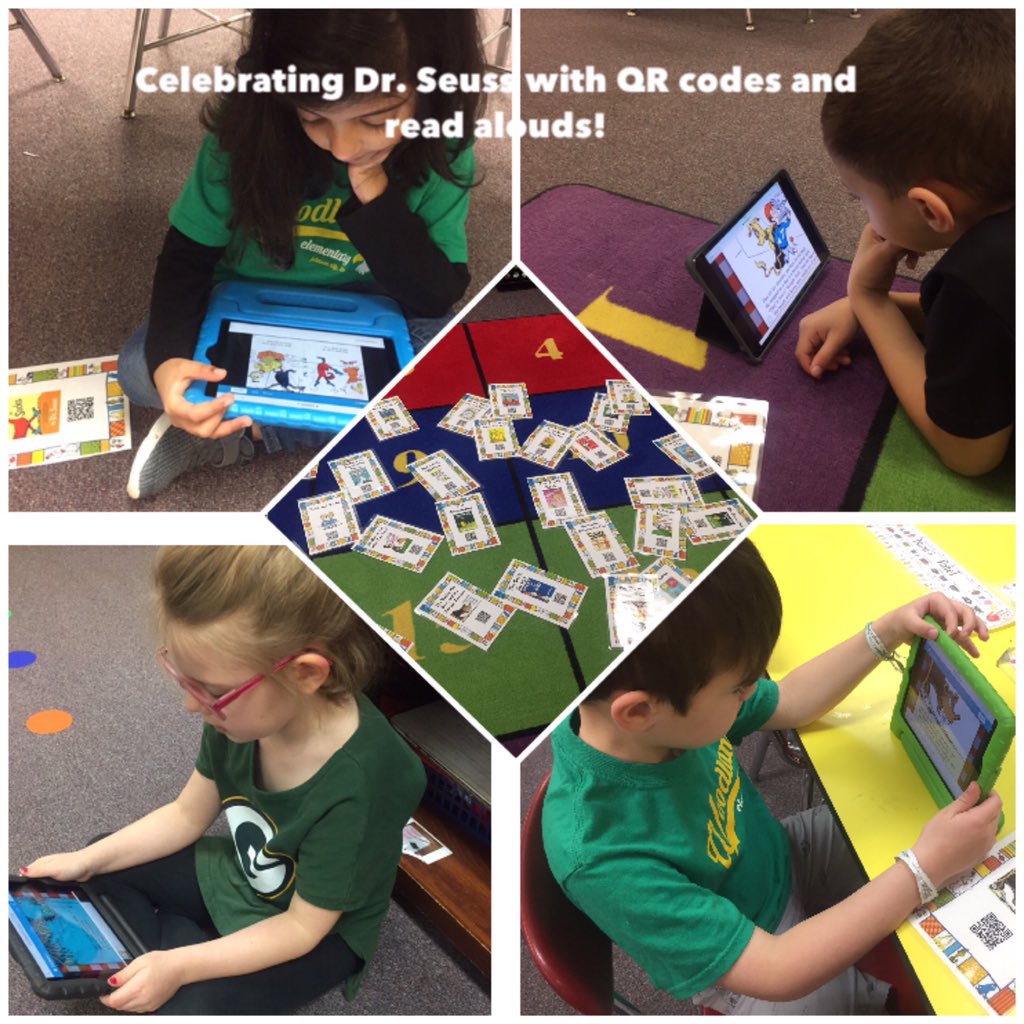 ADavisKinders's tweet photo. QR Codes and Dr.Seuss Read alouds! What could be better? #JCSTechLeads #JCSDLD @jcityTNschools @OfficialDLDay https://t.co/DyyPsjZgQy