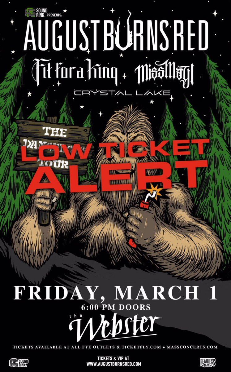 Hartford!  Tickets are getting low for tomorrow’s show!!  Hit up augustburnsred.com NOW! <a href="/fitforaking/">Fit For A King</a> <a href="/missmayiband/">Miss May I</a> <a href="/CrystalLake777/">Crystal Lake</a>