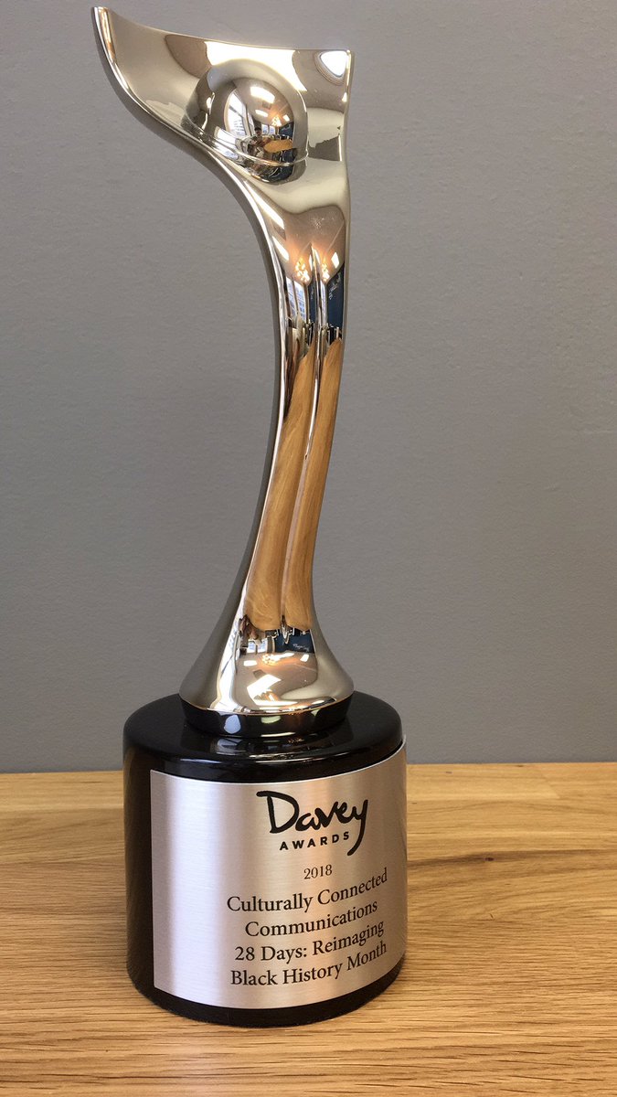 To commemorate Black History Month, here’s a #tbt to the Davey Award Culturally Connected Communications won for our 28 Days: Reimagining Black History campaign from 2018.