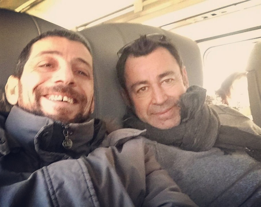 TABARRINI's tweet photo. Giampaolo and Sabino Loffredo on the train in New York. We hope you get the chance to see Giampaolo while he is in the US! Giampaolo was just with @cantiniereimports and will be with @dipalofinefoods this Saturday at 3 PM. Arrivederci! https://t.co/2zPk2LrlkH