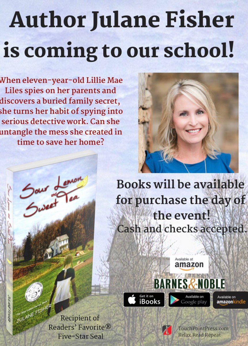 ChestateeES's tweet photo. We are excited that a local author, Juliane Fisher, will be coming to visit our 4th and 5th graders for Read Across America on Friday. Her books will be available for purchase!!#CHESReads #medialuv @ChestateeES @PrincipalPollyT @FCSchoolsGA https://t.co/fX4Ykgvmpp