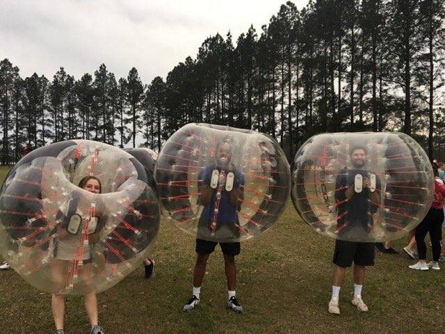 KnockerballAUG's tweet photo. Beautiful Sunset &amp; some intense #BubbleSoccer at @GeorgiaSouthern yesterday! 8 team single elimination tournament and @PhiSigGSU comes out with the W! More highlights &amp; videos coming soon!⚽️ #KnockerballAugusta  

https://t.co/SiMcjhkDOx https://t.co/jioOWghb1R