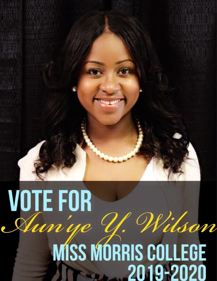 KweenJDot's tweet photo. On March 19, 2019 i would like to see each of you at the voting booth in the Student Center Conference Room voting for Aunye Wilson to be your next Miss Morris College ! #morris_rys19 #moco22 #moco21 #moco20 #moco19 https://t.co/jNmNXfQMDb