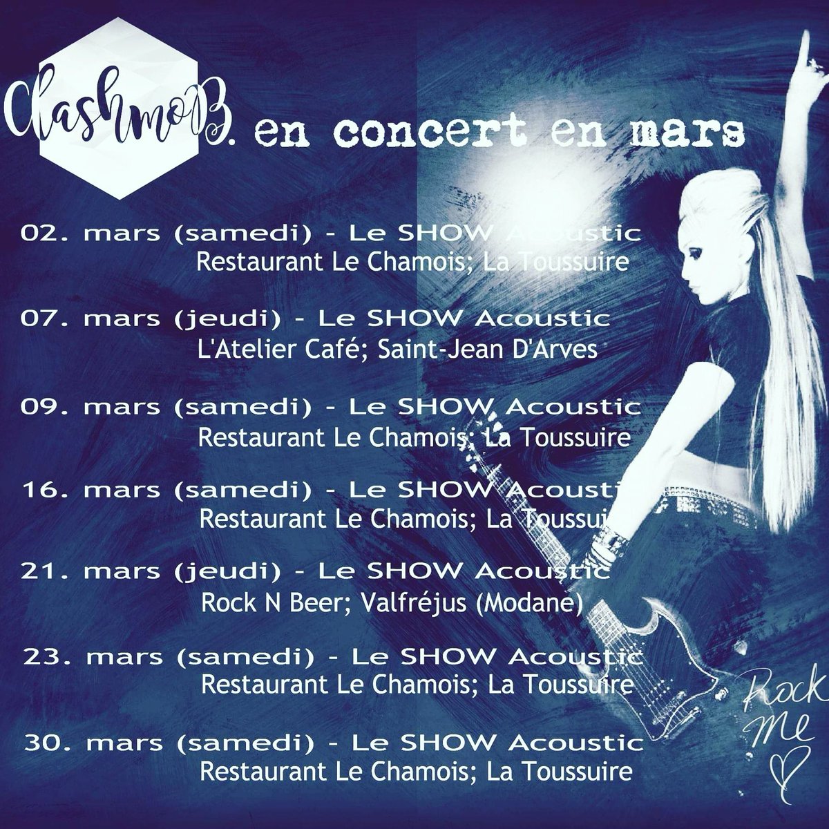 Clashmob2's tweet photo. CLASHMOB en concert en mars aussi!! 😍🥳🤩 #clashmob #musique #concert #rock #rockandroll #acoustic https://t.co/qSDiYD5xea
