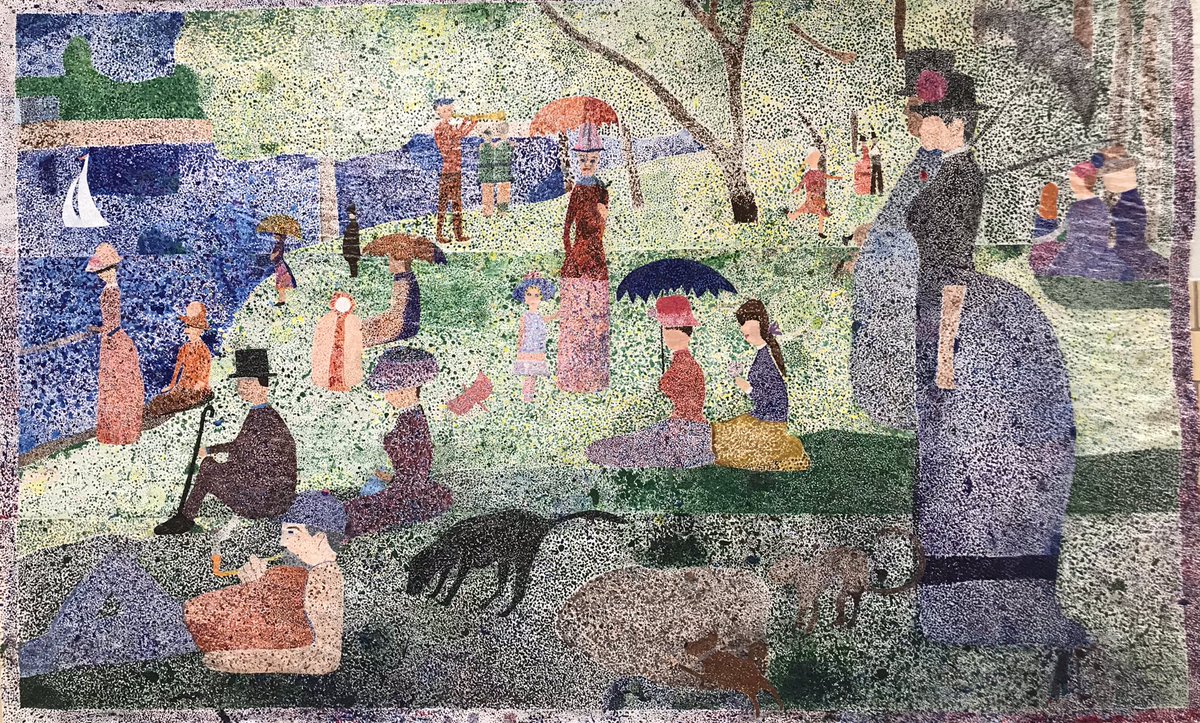 Beth Hafner (@hafnerart) on Twitter photo “Sunday Afternoon on the Island of La Grande Jatte” took Seurat 2 years to paint. This actual size 6’10” x 10’1” replica took 300 Tomahawk students 4 weeks to paint millions of dots. What’s the “point”? Adding beauty to our world 🌎 <a href="/Tomahawk_prin/">Tomahawk Elementary</a> “Sunday Afternoon on the Island of La Grande Jatte” took Seurat 2 years to paint. This actual size 6’10” x 10’1” replica took 300 Tomahawk students 4 weeks to paint millions of dots. What’s the “point”? Adding beauty to our world 🌎 <a href="/Tomahawk_prin/">Tomahawk Elementary</a>