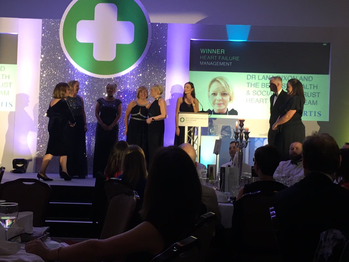 Congratulations to Dr Lana Dixon and the heart failure team @BelfastTrust who won tonight’s Heart Failure Management award!! Well deserved  #NIHealthcareAwards