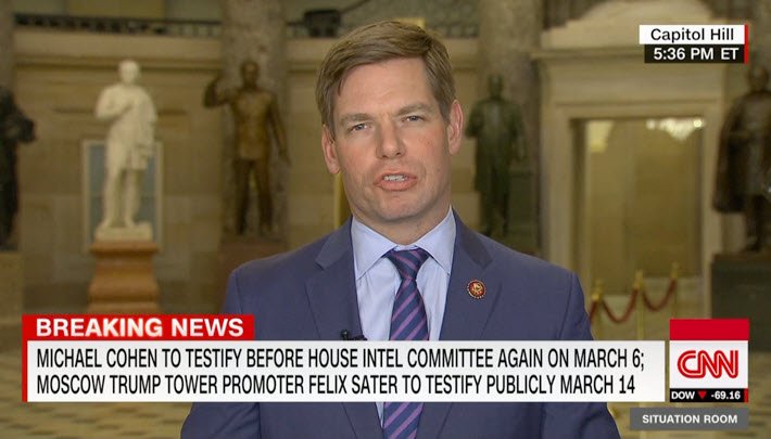 Porter_Anderson's tweet photo. Media: @RepSwalwell (D-CA15 @HouseIntel @HouseJudiciary) on today's closed-door @MichaelCohen212 session: "Very valuable new leads." And when Felix Sater testifies March 14, more on the #MoscowProject: " When you take the good with the bad, it's all bad for @realDonaldTrump." https://t.co/IJK3T4iplm