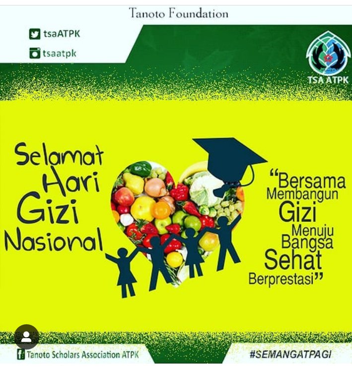 Sekarang tanggal 28 februari 2019.. Hari ini merupakan hari gizi nasional....
" Selamat Hari Gizi Nasional "
" Bersama membangun gizi menuju bangsa sehat berprestasi "

<a href="/tanotoeducation/">Tanoto Foundation</a> 
#harigizinasional