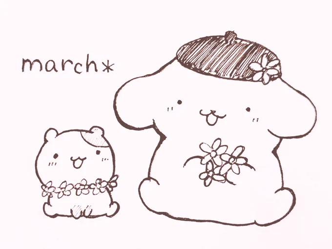 #今日のポムポムプリン2

春の訪れをかんじるね～🌼*✨ 
