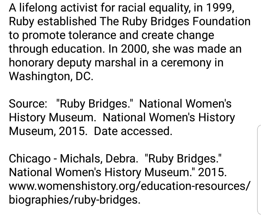 Black History Fact for 28 February (Activist, Pioneer, and Courageous Warrior): Ruby Bridges