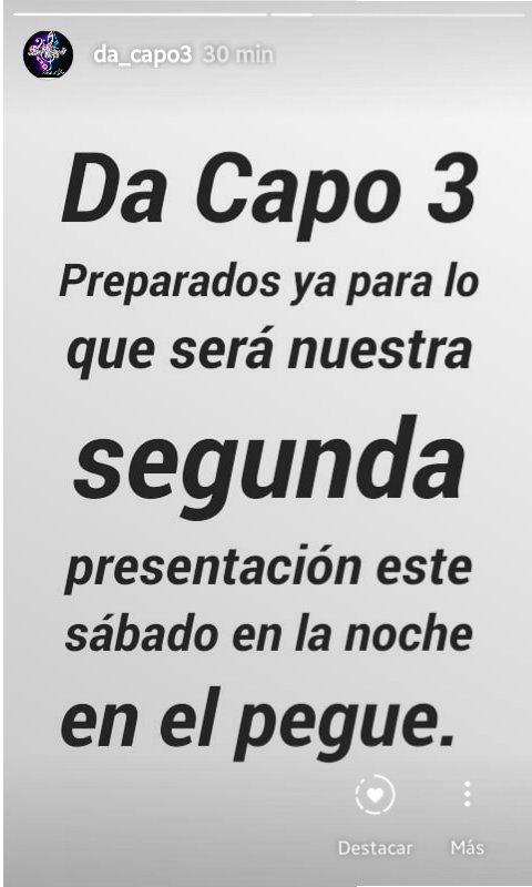 Muy bueno. Siguelos en instagram como @da_capo3