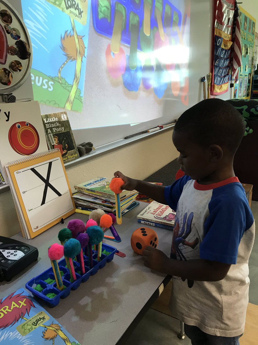 nanajofletcher's tweet photo. If there were 9 #truffulatrees and the #onceler chopped down 5 or if there were 8 truffula trees and someone planted 3 more - #howmanynow #drseuss #vbe #vbevibe #sdircprek #combining #separating https://t.co/eNPBYzYTBh
