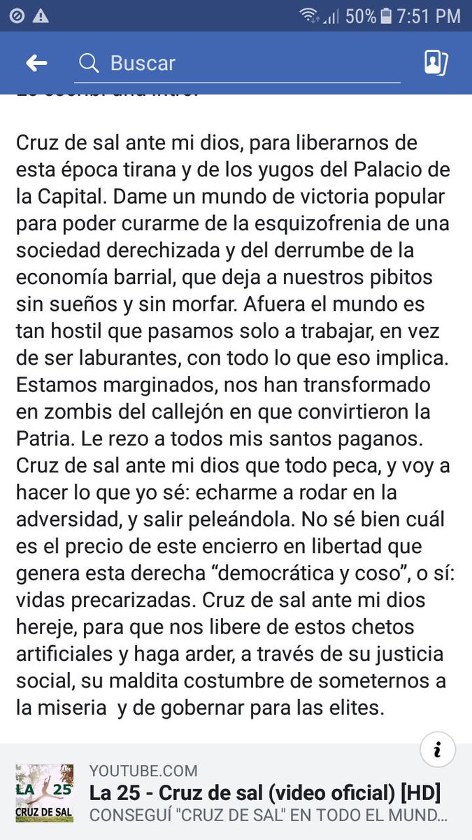 Escribí esta intro sobre Cruz de Sal
El tema de <a href="/LA25OFICIAL/">La 25</a>