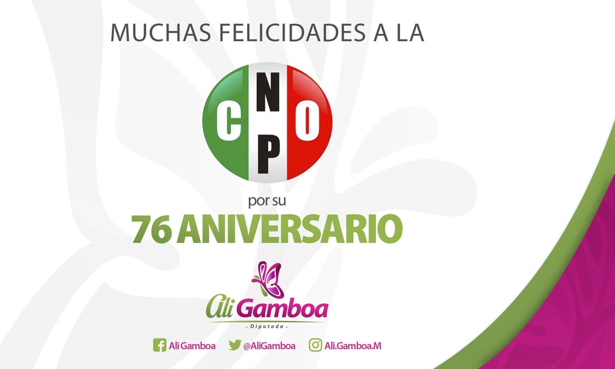Ali Gamboa (@alygamboa) on Twitter photo ¡Muchas felicidades <a href="/CNOPNacional/">CNOP Nacional</a> por su 76 aniversario! Un sector que da voz a las causas ciudadanas que desean ser escuchadas y representadas en las decisiones políticas y de gobierno. #76AñosCNOP ¡Muchas felicidades <a href="/CNOPNacional/">CNOP Nacional</a> por su 76 aniversario! Un sector que da voz a las causas ciudadanas que desean ser escuchadas y representadas en las decisiones políticas y de gobierno. #76AñosCNOP