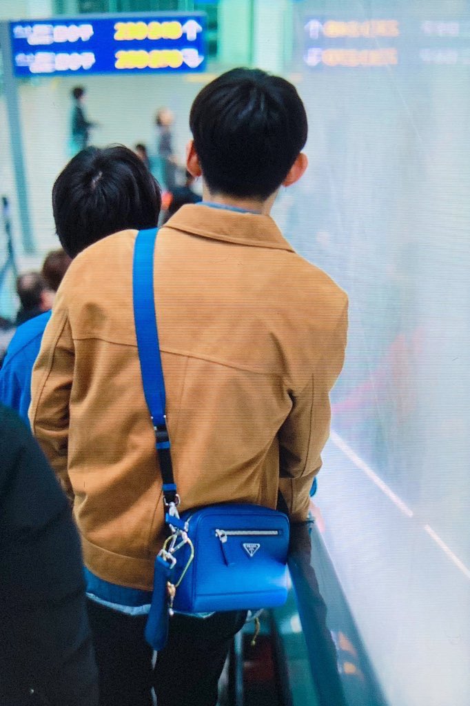Prada Saffiano Shoulder Bag in Blue for Men