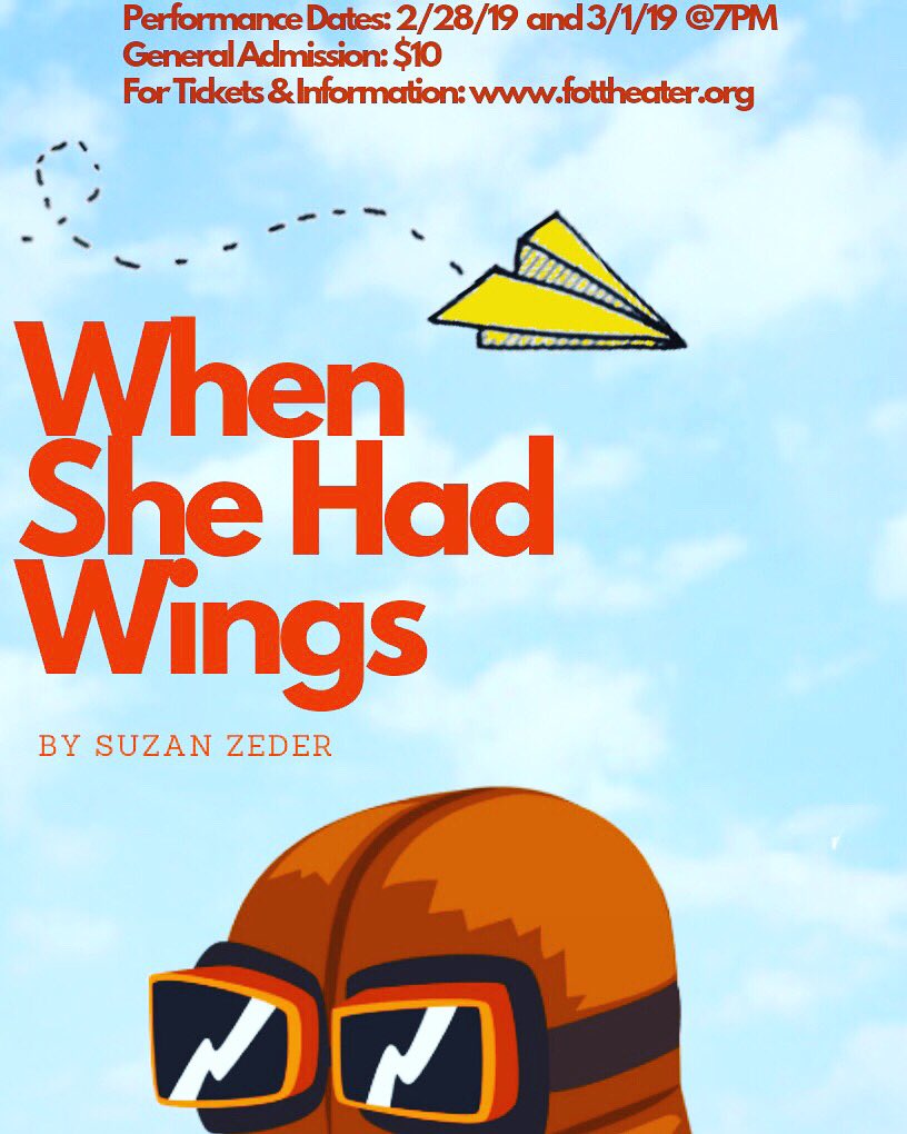 Don’t miss out on the production of “When She Had Wings” tomorrow <a href="/7PM/">Huong Le</a>!This show will also be performed on Saturday for METG festival! Lia Pelekoudas will be starring as “B” for Friday and Saturday’s show while Meghan Mcisaac will be performing as “B” with the show date TBD.