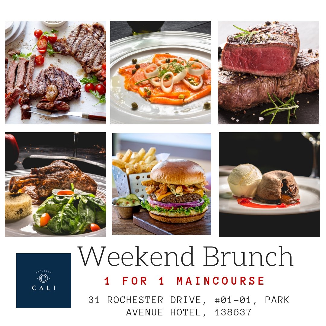 Plan your weekend family brunches with us. 

#Cali #CaliSingapore #CreatingMoments #CaliRochester #CaliChangi #1for1#MainCourse #Burgers #1for1maincourse #Happyhoursspecial #extendedhappyhour #Wine #Rochester #Changi #Bar #alcohol #sgeats #sgfood #sgfoodie #hungrygowhere #chopesg