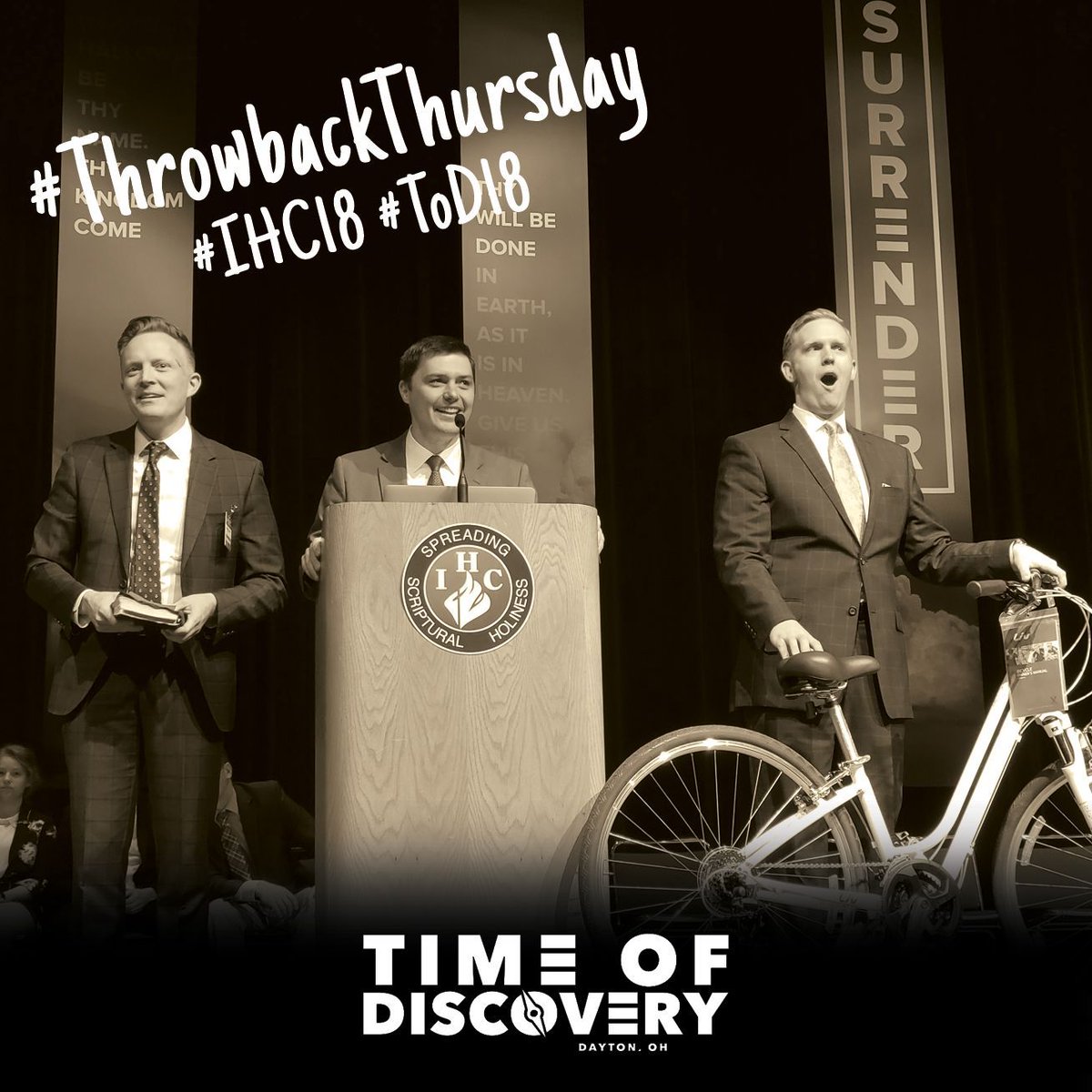 timeofdiscovery's tweet photo. Caption this! ๐ Throwback Thursday at Time of Discovery 2018! @AndrewDurst @tomwsanders @KennyStetler #TBT #ThrowbackThursday #IHC18๐ณ๏ธ #ToD18 https://t.co/HPij2hFtnP