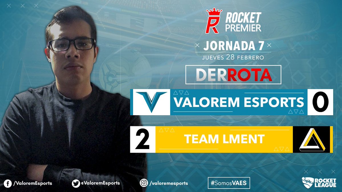 ValoremEsports's tweet photo. #RocketLeague 🚘⚽️
¡DERROTA! ❌
Una derrota más en contra de nuestro adversario imparable.
@ValoremEsports 0 - 2 #LMENT
¡A esforzarse familia! 👊
#SomosVAES 💙 https://t.co/ybmS9mInii