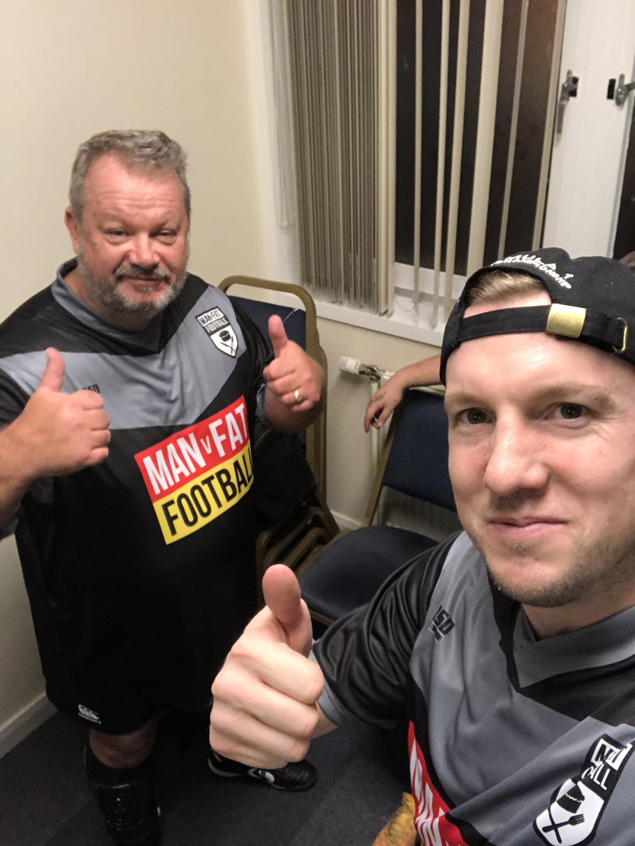 LargentinaV's tweet photo. What a night for the new Black Team in our first game together @manvfat Beat one of the best sides not only on the pitch but off it via the scales as well. The Blacks got a taste of what losing the lbs is like & they loved we ALL lost on our first week together. #ThePerfectStart https://t.co/vtXmIUv1Sv