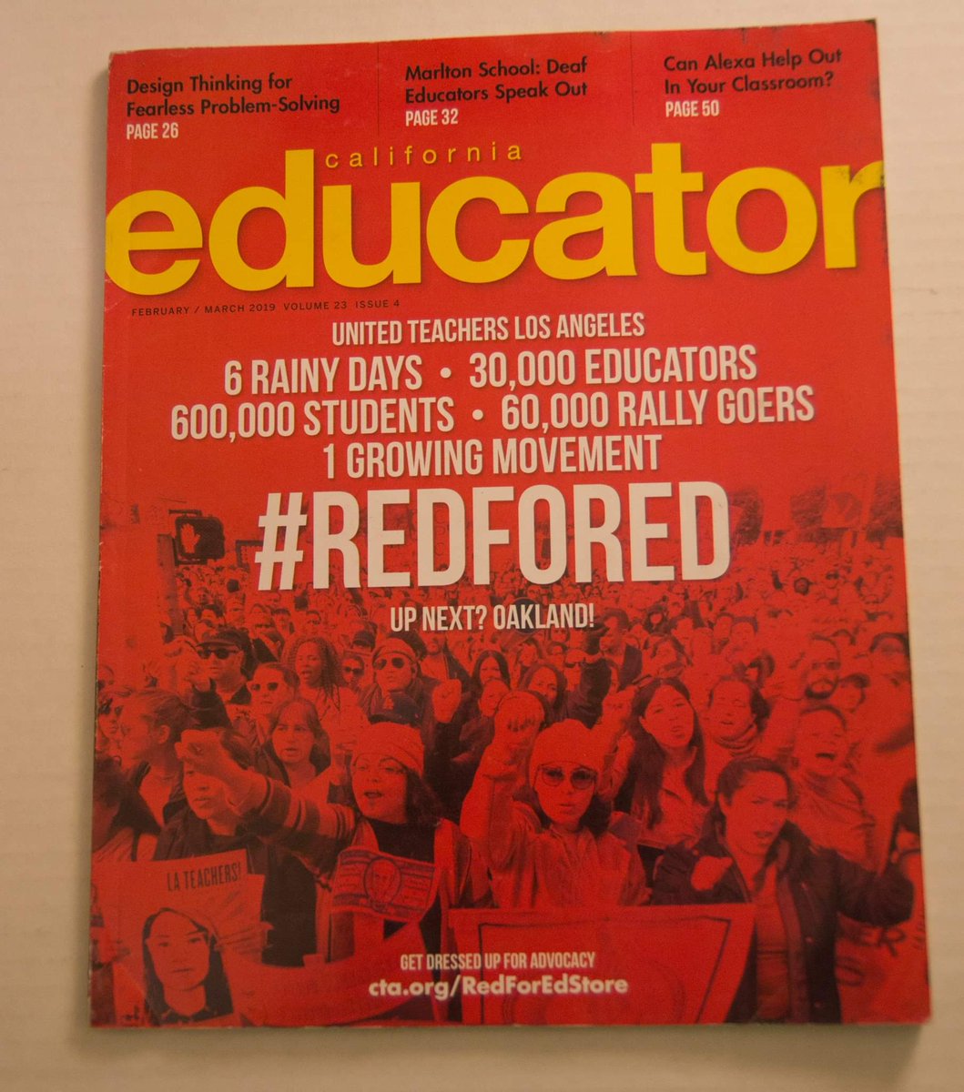 JosephBrusky's tweet photo. @UTLAnow My photo of striking L.A. Teachers is on front cover of February/March issue of California Educator, state magazine of the @WeAreCTA California Teachers' Association.
#StudentsDeserve #strike4ed #RedForEd https://t.co/Hl4UCjQVRs