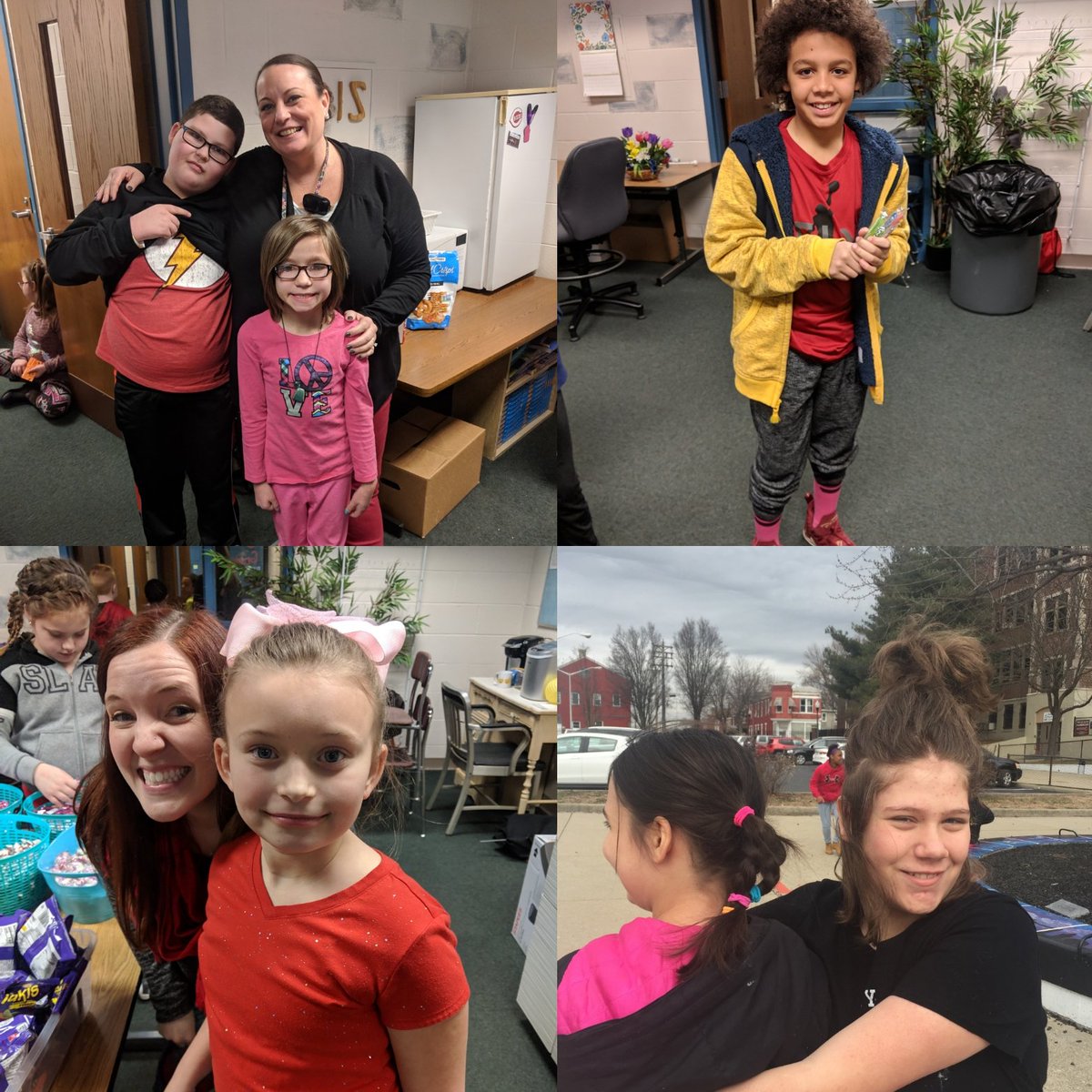 MsMichael0314's tweet photo. Wednesday was "We're Crazy for Kindness" (crazy hair and socks) and today was "Kindness makes the Heart Grow!" (Wear red and pink)  #NIS #ROAR ❤️🧦 https://t.co/hoT0jCJxeJ