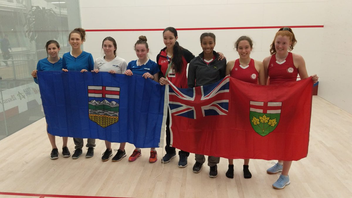 GoTeamOntario's tweet photo. #CGSquash Team Ontario's Women's Team defeats the home province AB 3 games to 1 to advance to the GOLD medal game on Saturday at the @2019CanadaGames! π₯π¨π¦
LET'S GO TEAM O! π
#GoTeamO #CWG2019
#CanadaGames #ThisIsOurMoment
@SquashOntario https://t.co/CVP4PeBbLa